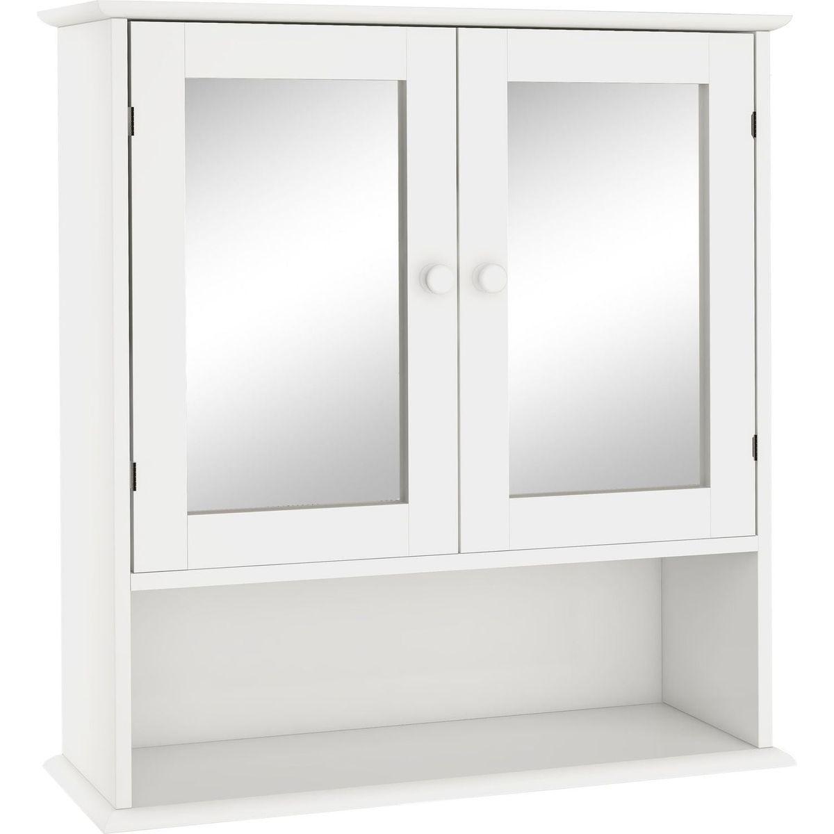 Bathroom Wall Cabinet with Doule Mirror Doors and Shelvs