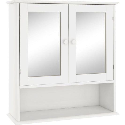 Bathroom Wall Cabinet with Doule Mirror Doors and Shelvs