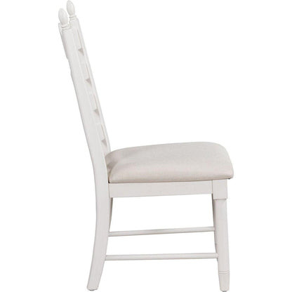 5-Piece Retro Functional Dining Table Set Wood Round Extendable Dining Table and 4 Upholstered Dining Chairs (Antique White) - Streamdale Furniture