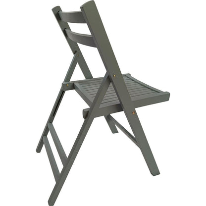 Furniture Slatted Wood Folding Special Event Chair - Gray, Set of 4, FOLDING CHAIR, FOLDABLE STYLE