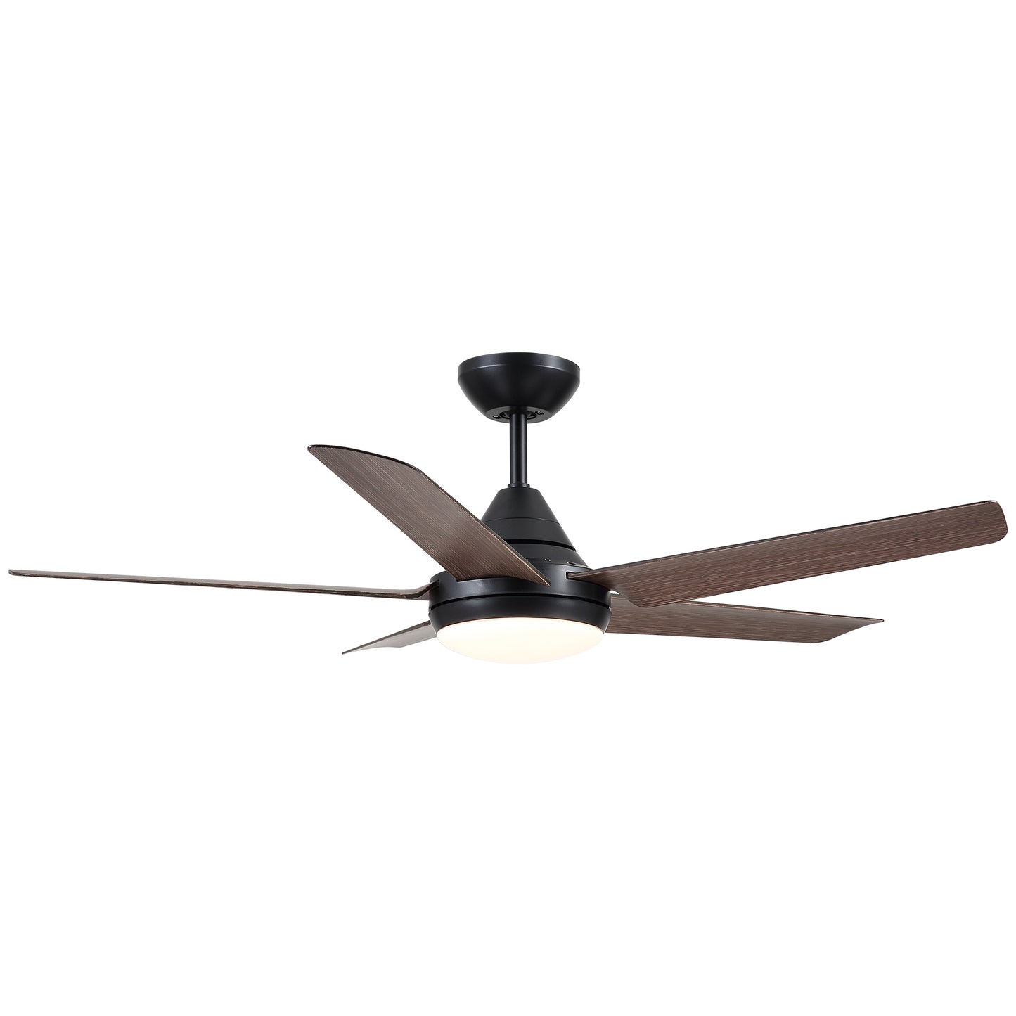 48 In Intergrated LED Ceiling Fan Lighting with Brown Wood Grain ABS Blade