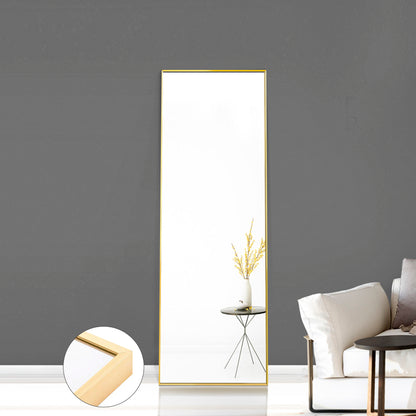 Miro 1500 400-g Full Length Mirror Floor Mirror Hanging Standing or Leaning, Bedroom Mirror Wall-Mounted Mirror with Gold Aluminum Alloy Frame, 59" x 15.7"