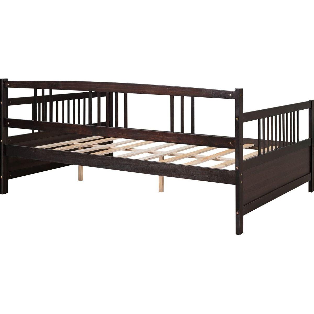Full Size Daybed with Support Legs, Espresso - Streamdale Furniture