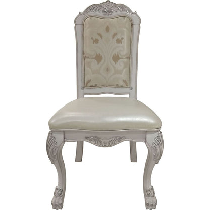 Dresden Side Chair (Set-2) in PU & Bone White Finish