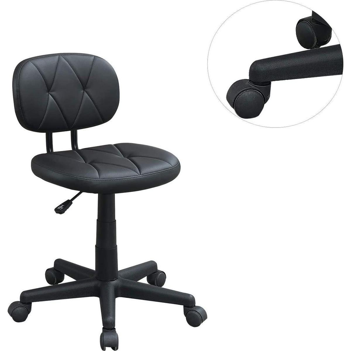 Modern 1pc Office Chair Black Tufted Design Upholstered Chairs with wheels