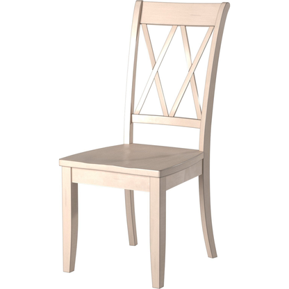 Casual White Finish Chairs Set of 2 Pine Veneer Transitional Double-X Back Design Dining Room Chairs