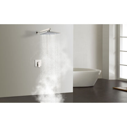 10 Inch Rain Shower Head System Shower Combo Set Bathroom Wall Mount Mixer Shower Faucet Rough-In Valve and Shower Arm Included