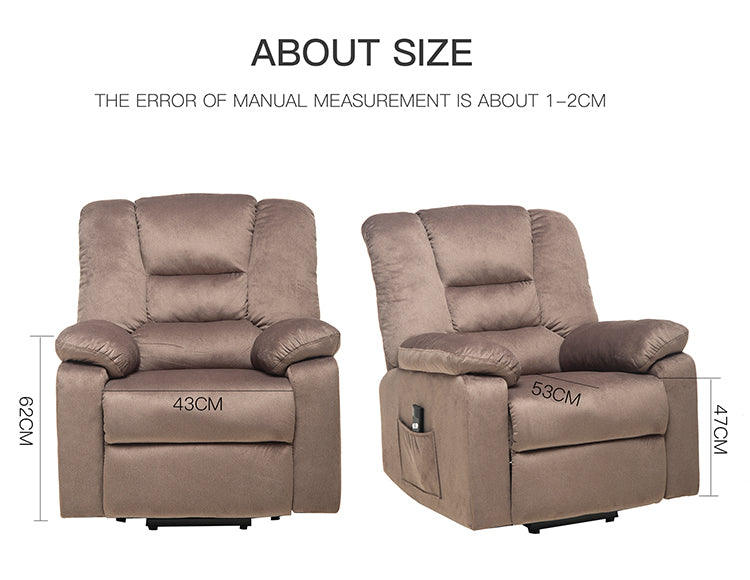 Power Lift Recliner Chair for Elderly- Heavy Duty and Safety Motion Reclining Mechanism-Fabric Sofa Living Room Chair