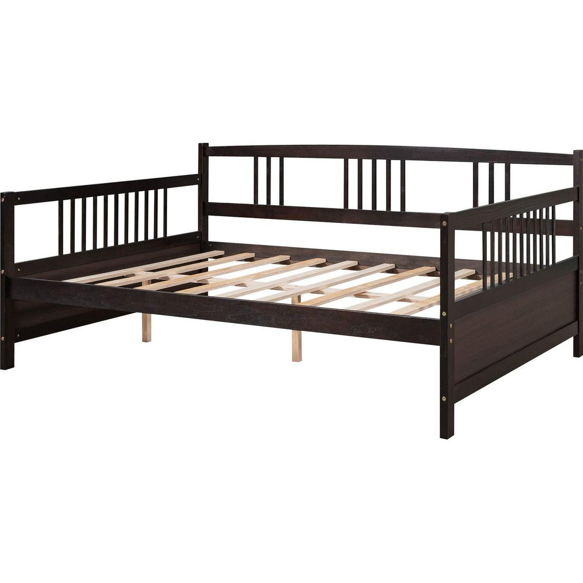 Full Size Daybed with Support Legs, Espresso - Streamdale Furniture