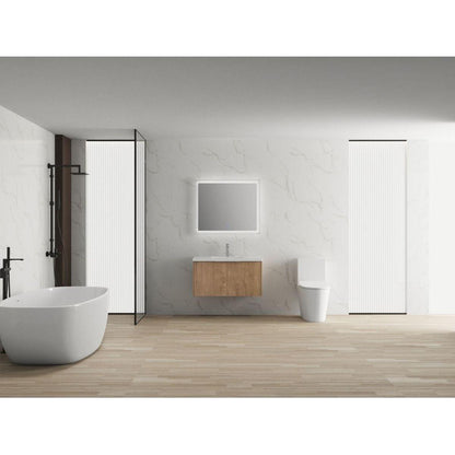 Modern Design 36 Inch Float Mounting Bathroom Vanity With Sink Soft Close Door, 2 Doo6 IMO (KD-Packing)