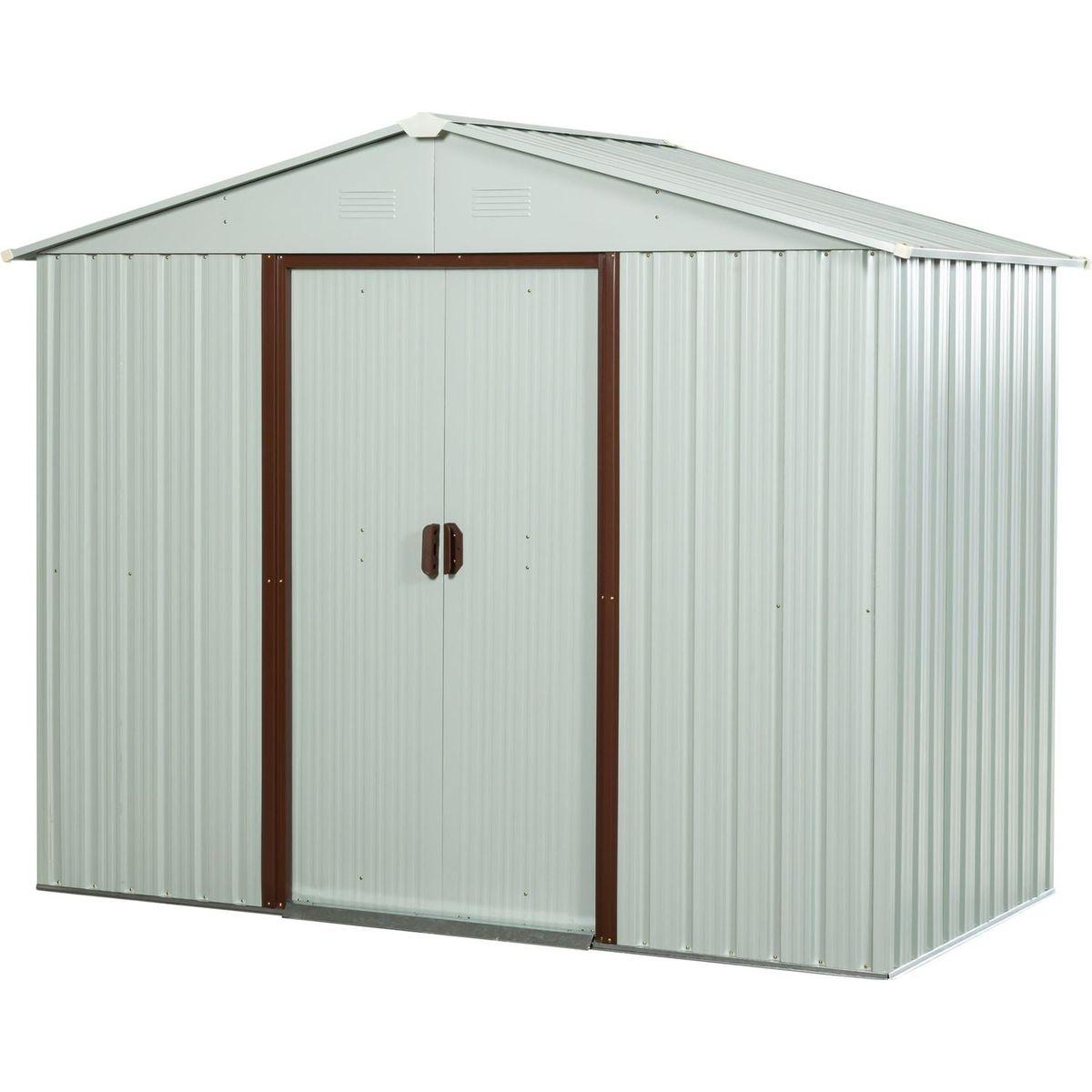 8ft x 4ft Outdoor Metal Storage Shed White YX48