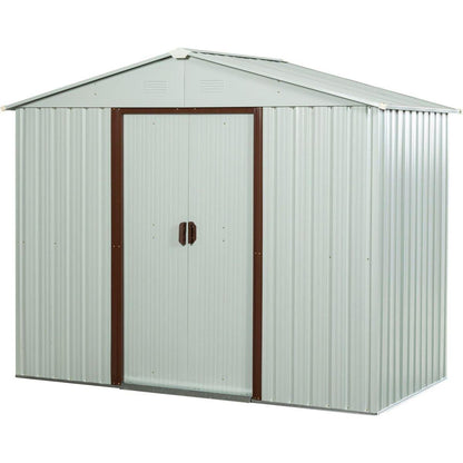 8ft x 4ft Outdoor Metal Storage Shed White YX48