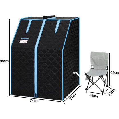 Portable Half body Black Steam Sauna Tent for Personal Relaxation, Detox and Therapy at home.PVC Pipe Connector Easy to Install.Fast heating with FCC Certification