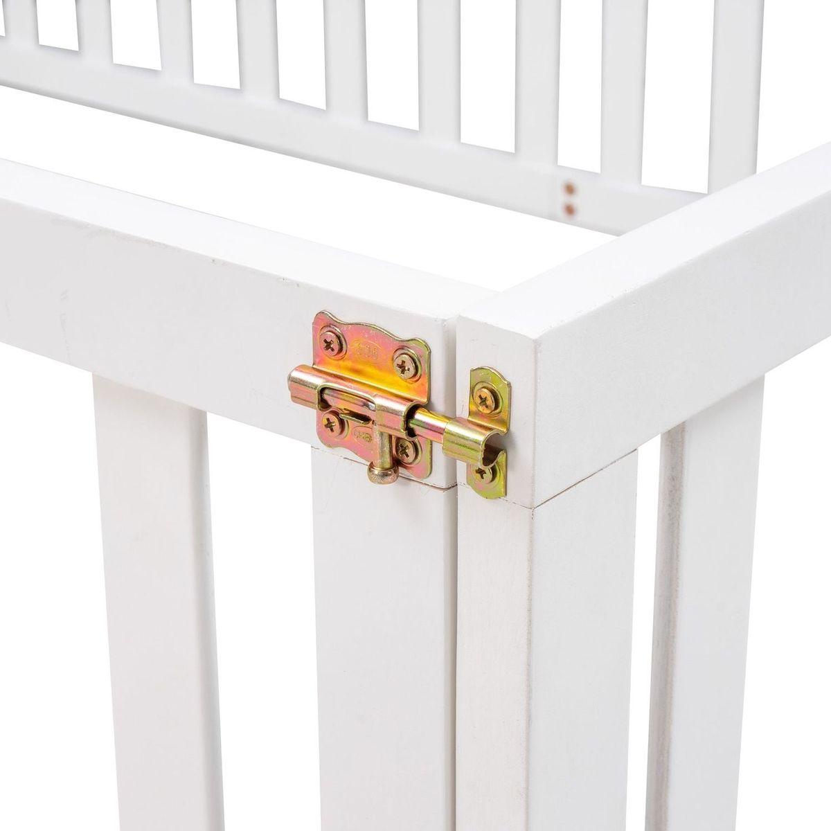 Full Size Wood Daybed Frame with Fence, White - Streamdale Furniture