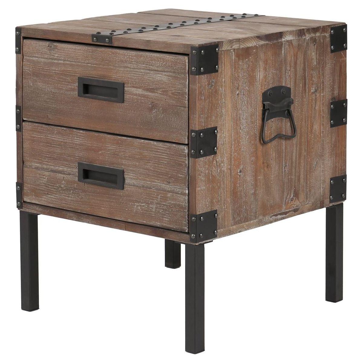 Antique Reclaimed Wood Gray Trunk Table And Side Table S/3 with Large Storage Dress Up Your Liviing Room