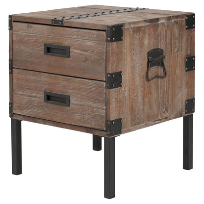 Antique Reclaimed Wood Gray Trunk Table And Side Table S/3 with Large Storage Dress Up Your Liviing Room