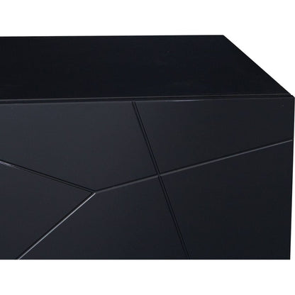 Modern, Stylish Functional TV stand with Color Changing LED Lights, Universal Entertainment Center, Black