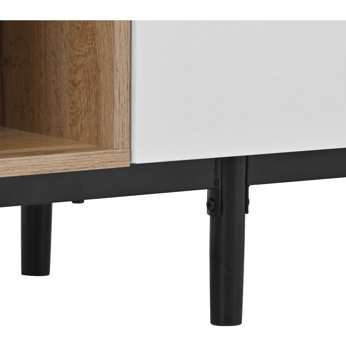 Modern TV Stand for 80" TV with 3 Doors, Media Console Table, Entertainment Center with Large Storage Cabinet for Living Room, Bedroom