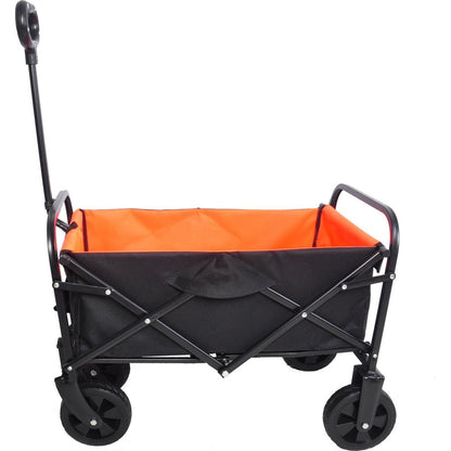 Folding Wagon Garden Shopping Beach Cart black+yellow
