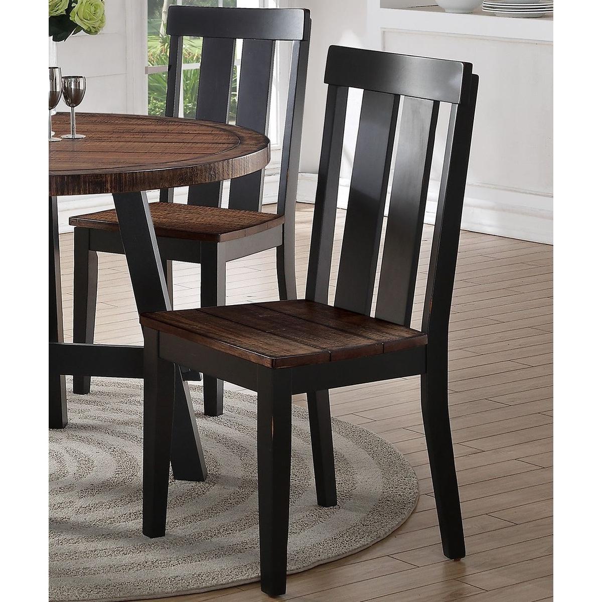 Natural Solid wood Dark Brown hues Set of 2 Chairs Dining Room Seatings Chair