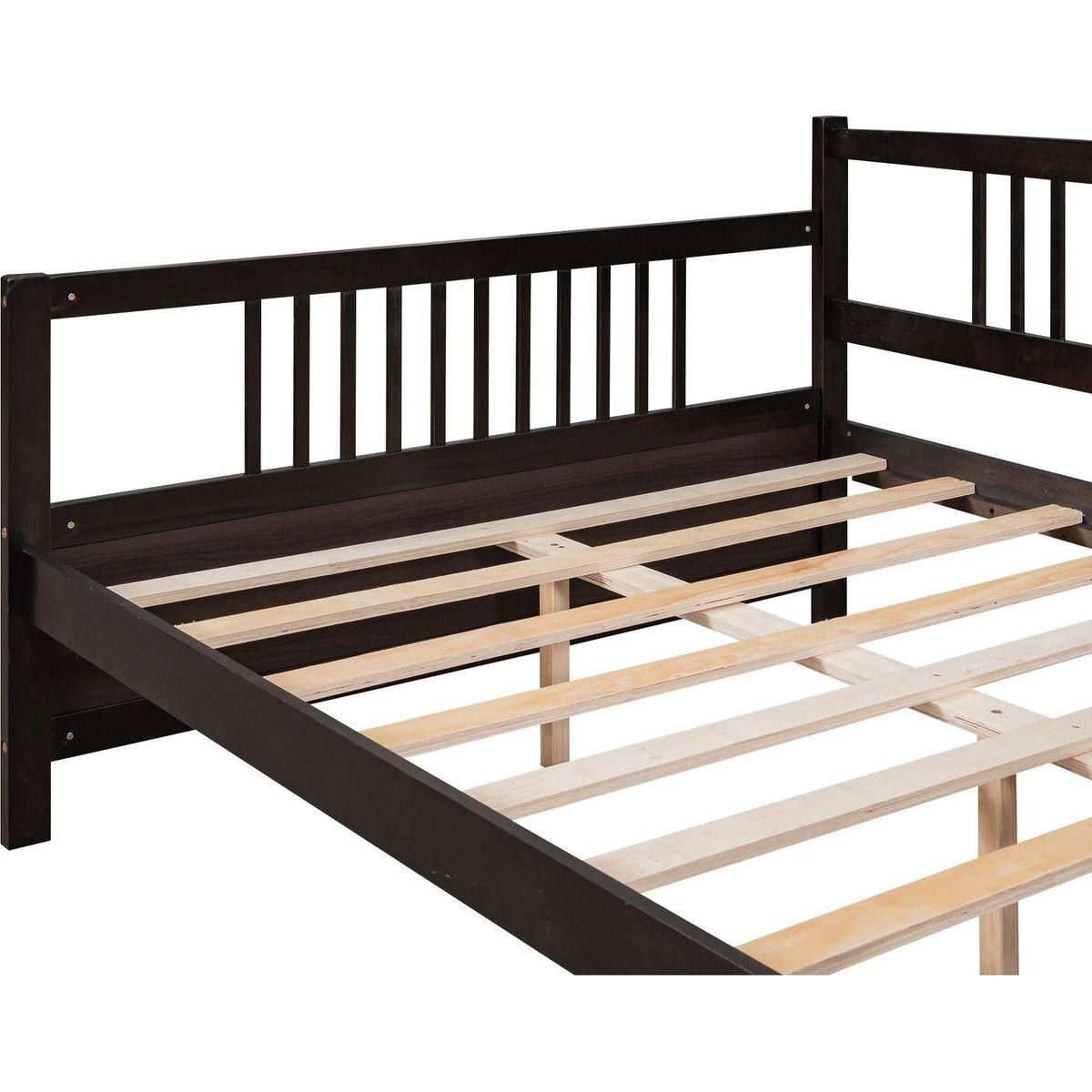 Full Size Daybed with Support Legs, Espresso - Streamdale Furniture