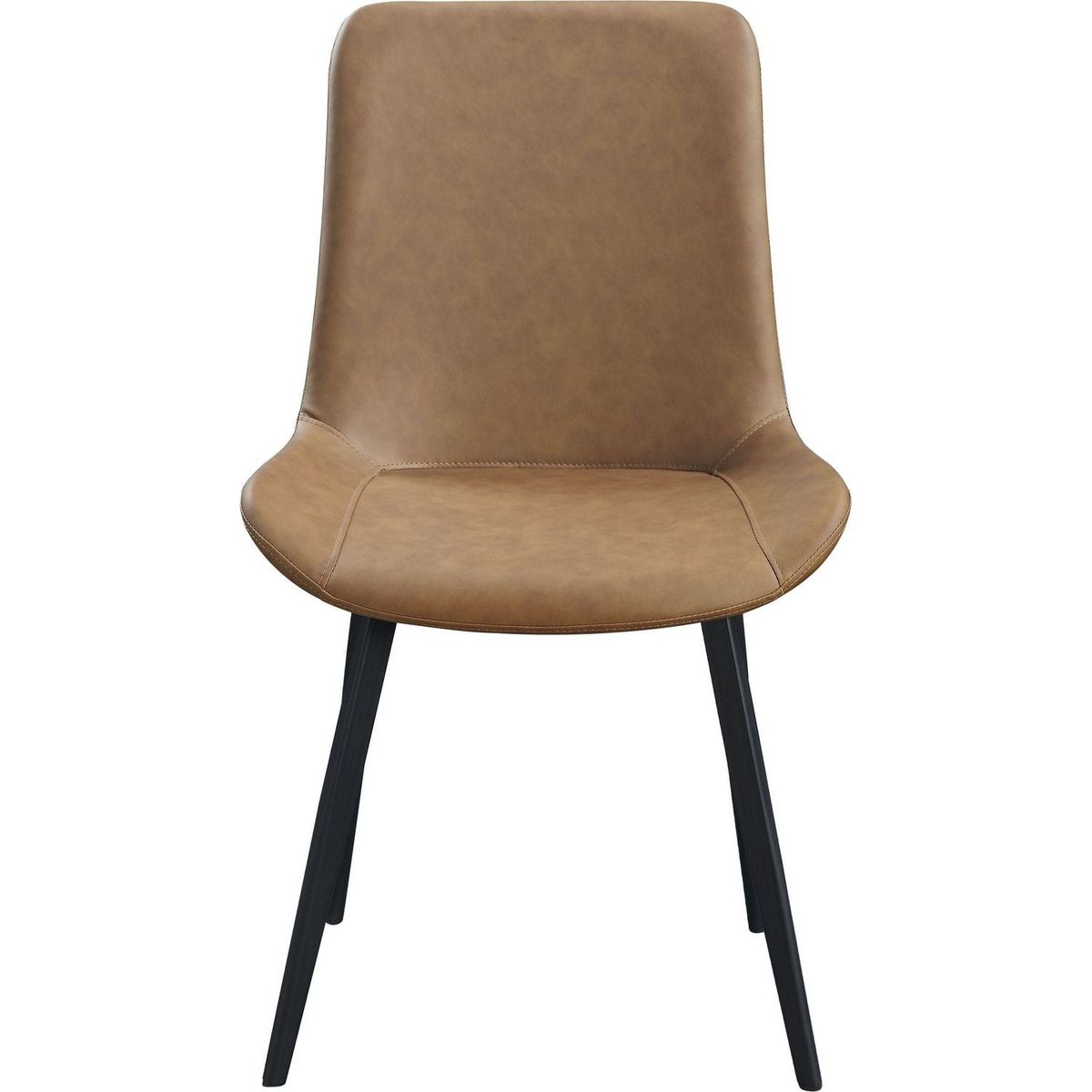 Abiram Side Chair (Set-2) in Brown PU