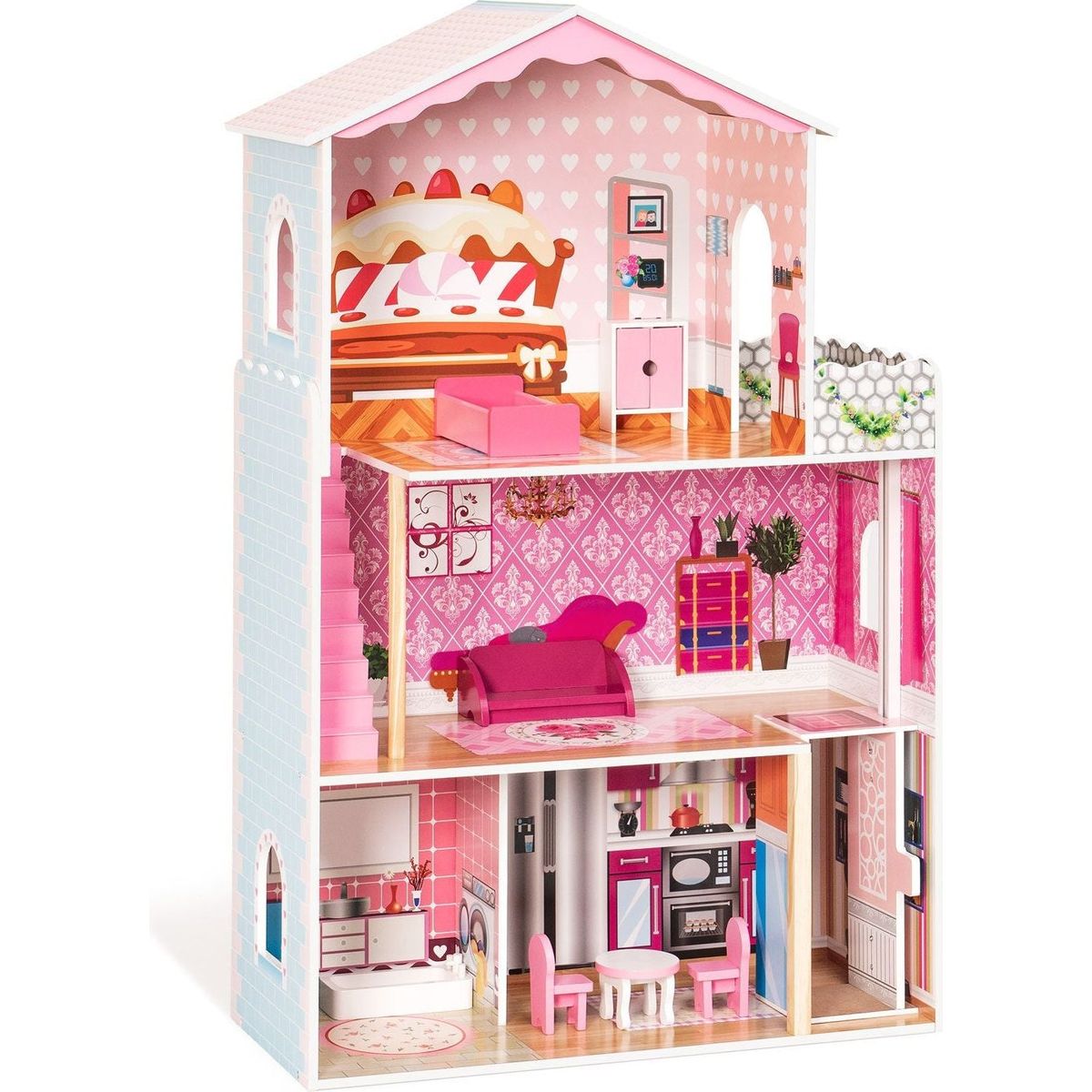 Dreamy Wooden Dollhouse, Gift for kids