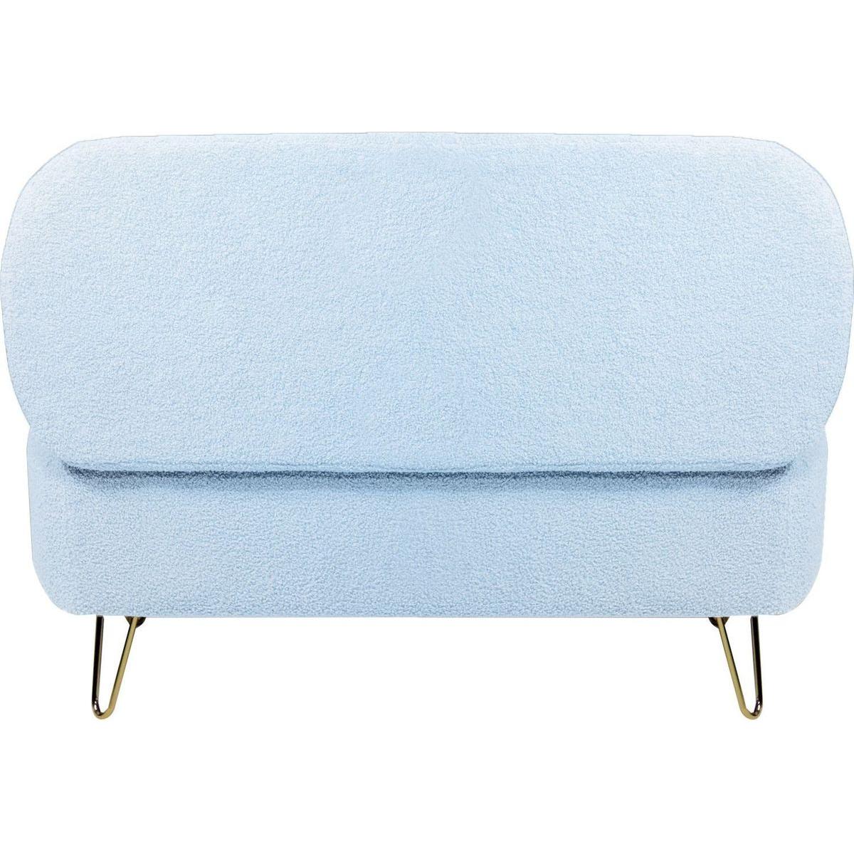 Blue Storage Ottoman Bench for End of Bed Gold Legs, Modern Grey Faux Fur Entryway Bench Upholstered Padded with Storage for Living Room Bedroom