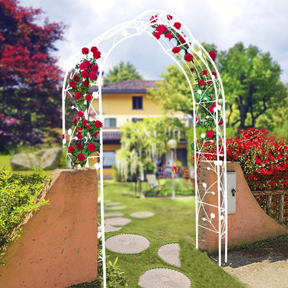 Metal Garden Arch Assemble Freely with 8 Styles Garden Arbor Trellis Climbing Plants Support Rose Arch Outdoor Arch Wedding Arch Party Events Archway White