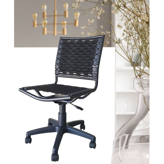 Bungee Task Office Chair Armless With Black Coating