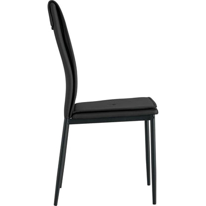 Dining chairs set of 4, Black modern kitchen chair with metal leg