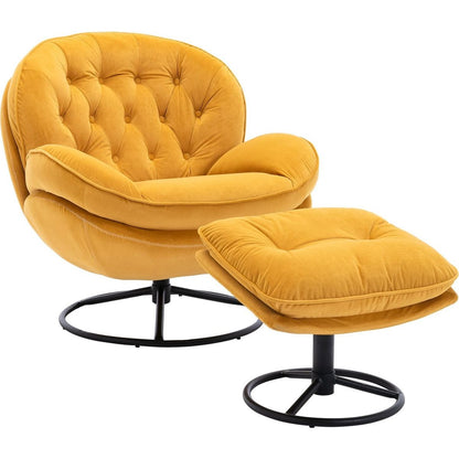 Accent chair TV Chair Living room Chair with Ottoman-Yellow