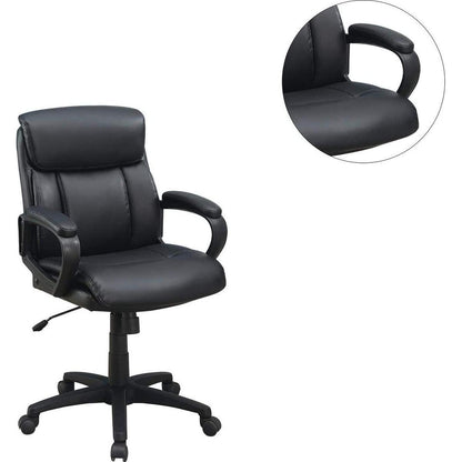 Classic Look Extra Padded Cushioned Relax 1pc Office Chair Home Work Relax Black Color