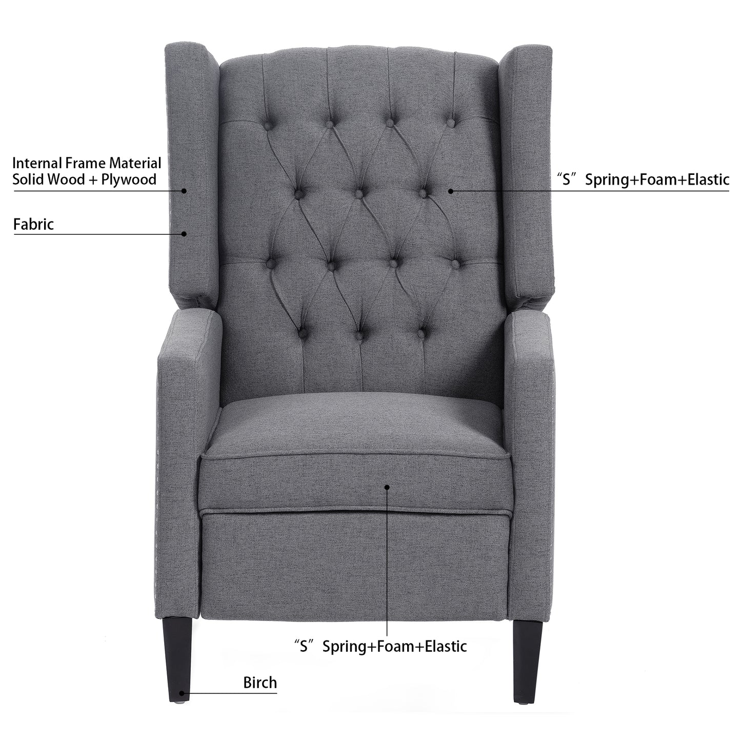 27" Wide Manual Wing Chair Recliner