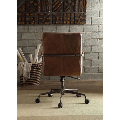 Harith Office Chair in Retro Brown Top Grain Leather