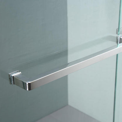 Shower Door 48" W x 76" H Semi-Frameless Bypass Sliding Shower Enclosure, Brushed Nickel