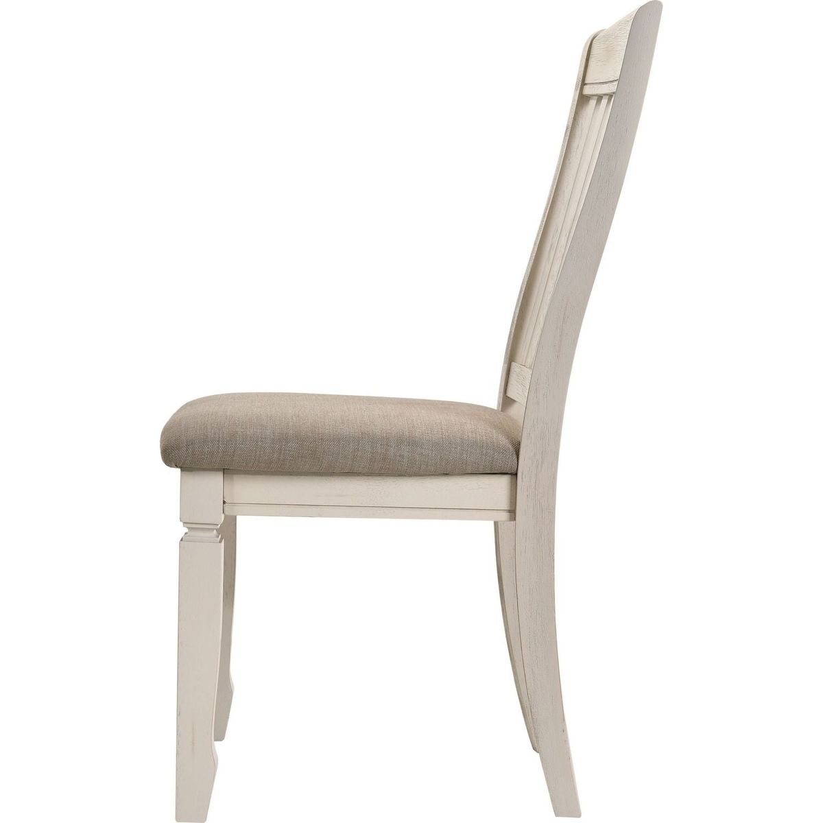 Fedele Side Chair, Tan Fabric & Cream Finish