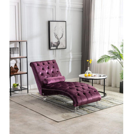Leisure concubine sofa with acrylic feet - Streamdale Furniture