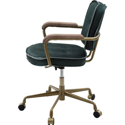 Siecross Office Chair, Emerald Green Leather