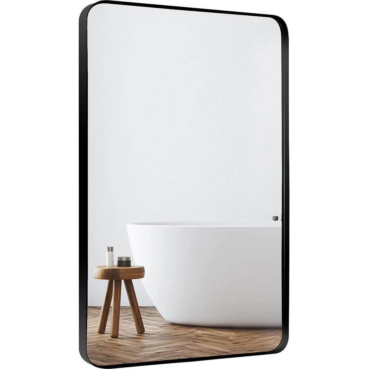 Black 22 "x30" Metal Rectangular Bathroom Wall Mirror