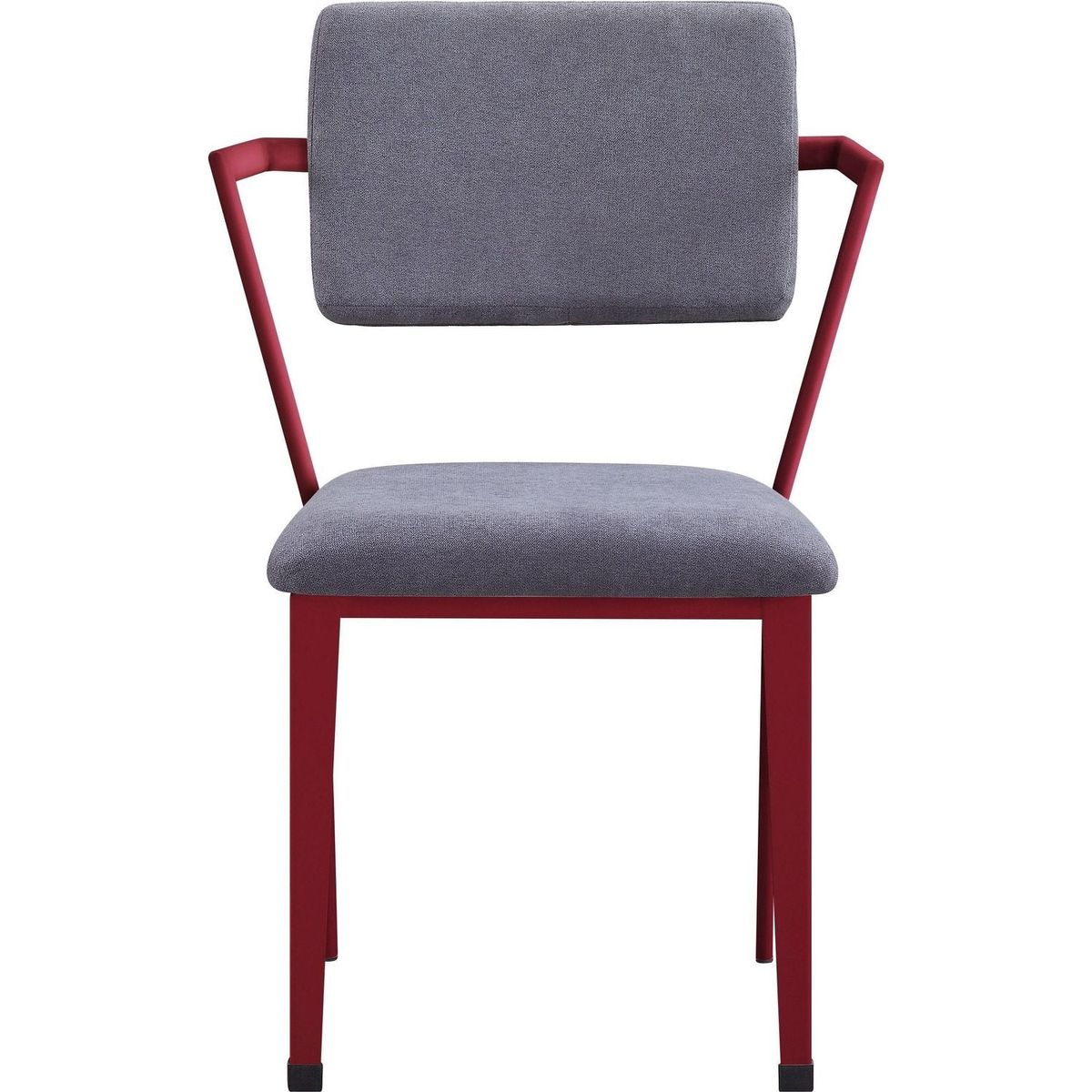 CarChair, Gray Fabric & Red