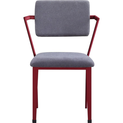 CarChair, Gray Fabric & Red