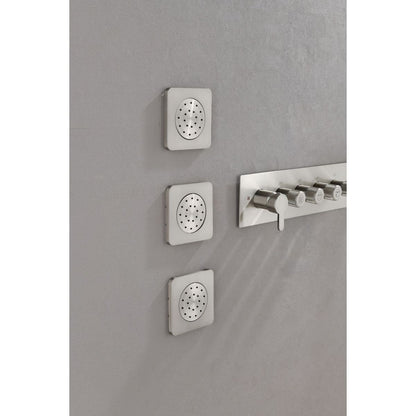 Wall Mounted Waterfall Rain Shower System With 3 Body Sprays & Handheld Shower