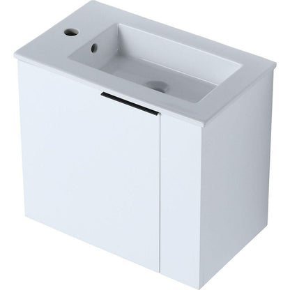 Bathroom Vanity with Sink 22 Inch for Small Bathroom, Floating Bathroom Vanity with Soft Close Door, Small Bathroom Vanity with Sink, 22x13 (KD-Packing)