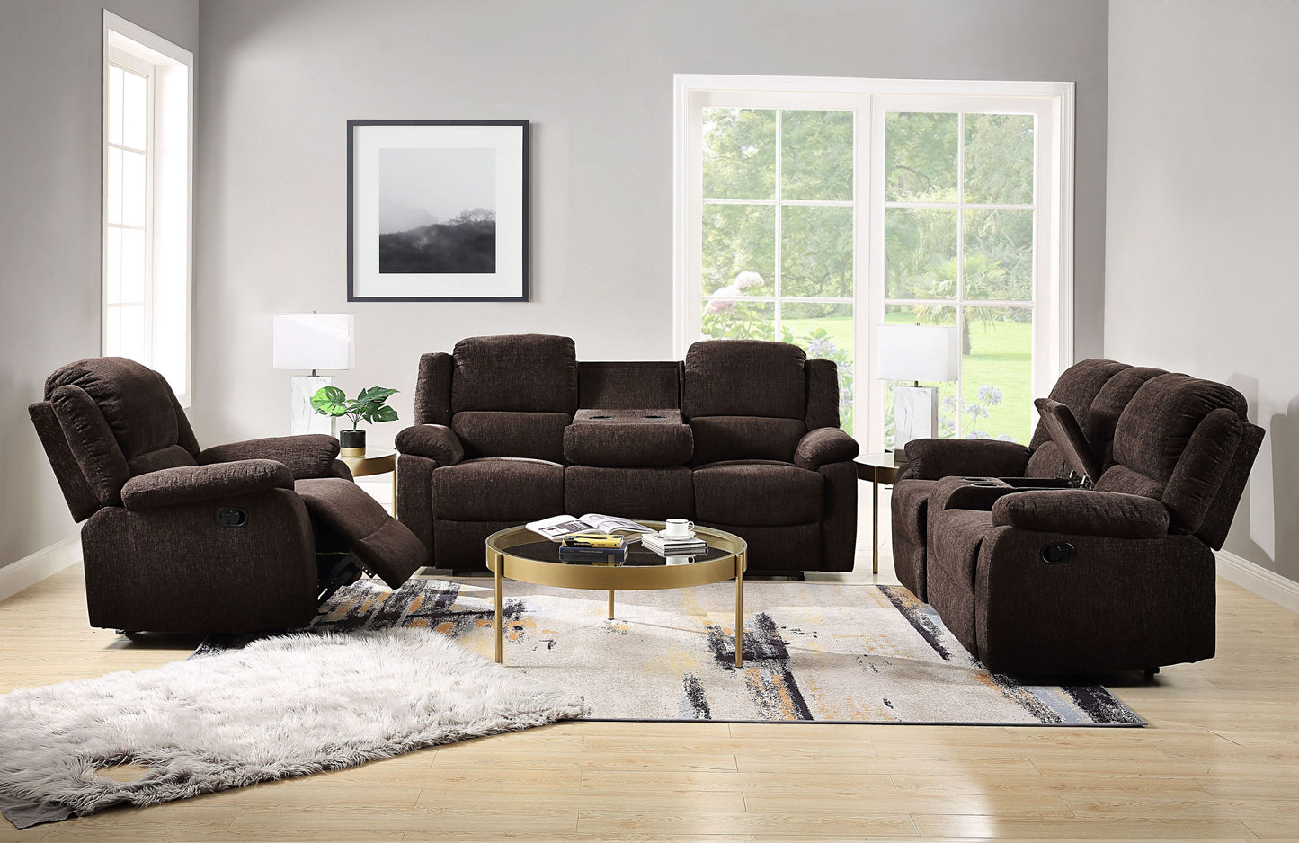 Madden Glider Recliner, Brown Chenille