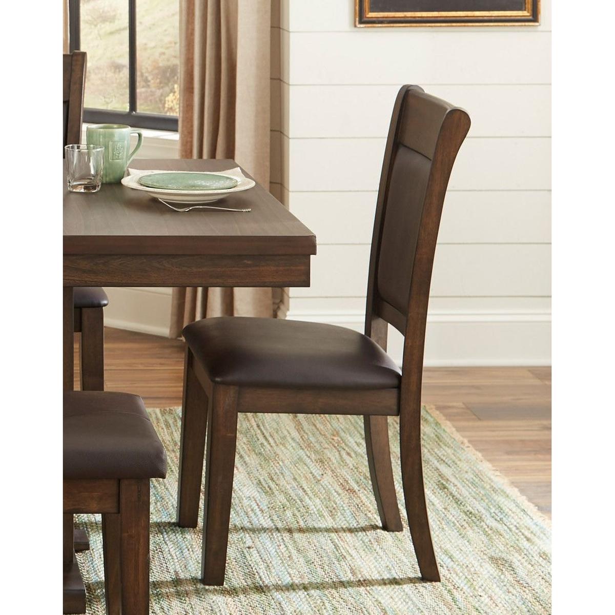 Classic Light Rustic Brown Finish Wooden Side Chairs 2pc Set Upholstered Seat Back Casual Dining Room Furniture