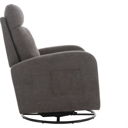 Upholstered Swivel Glider.Rocking Chair for Nursery in Misty Grey.Modern Style One Left Bag