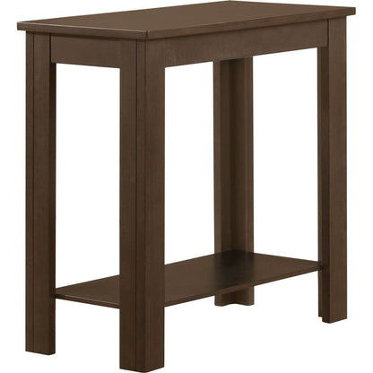 Contemporary Chairside Table with Open Bottom Shelf 1Pc Side Table Charcoal Finish Flat Table Top Solid Wood Wooden