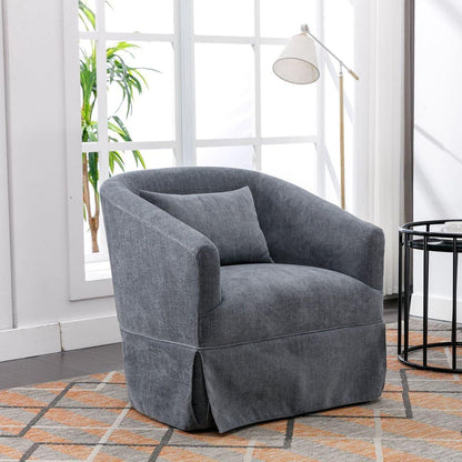 degree Swivel Accent Armchair Linen Blend Grey