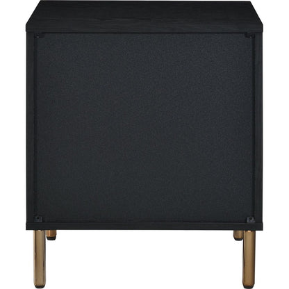 Myles Nightstand, Black, Silver & Gold Finish